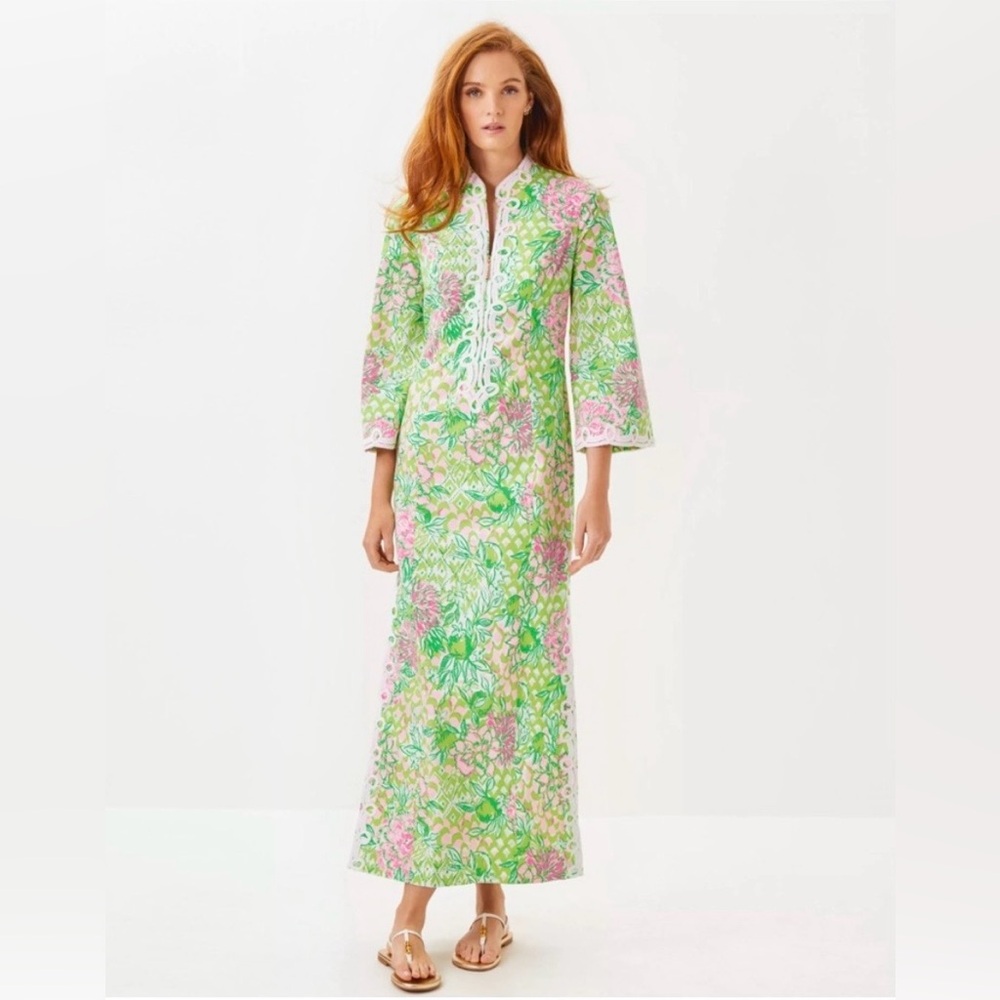 Lilly Pulitzer New With Tags Shealyn 3/4 Stretch Maxi Caftan.